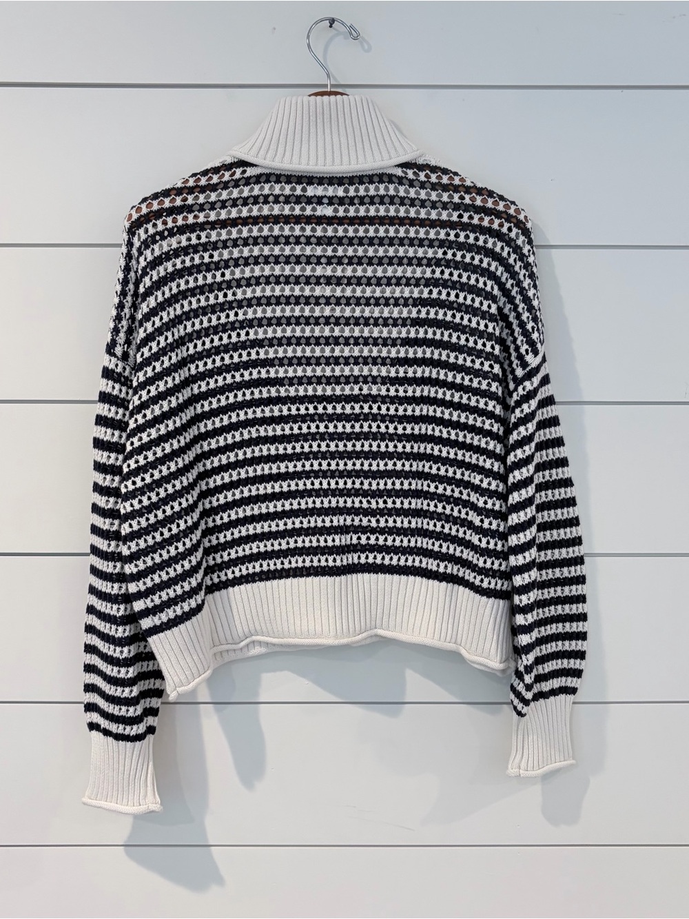 Aerie Coastal Grandmacore Nautical Stripe Oversized Sweater S Preppy Hamptons - Picture 6 of 9